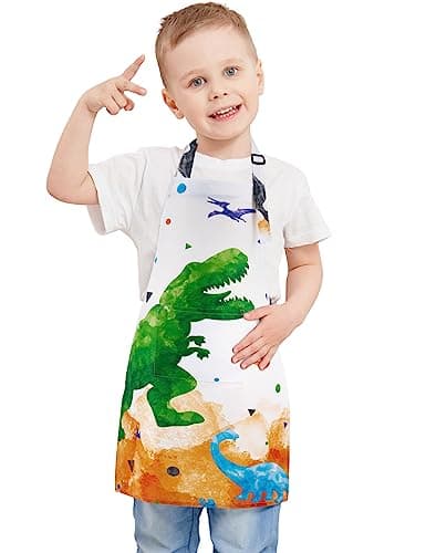 WERNNSAI Kids Art Aprons for Cooking, Painting Apron Art Smock for Girls Boys