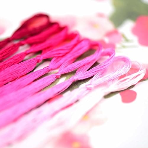 MINGGUXIUYI Natural 100% Silk Thread, Handmade Embroidery Thread Silk Floss 9 Colors 110m Each (39)