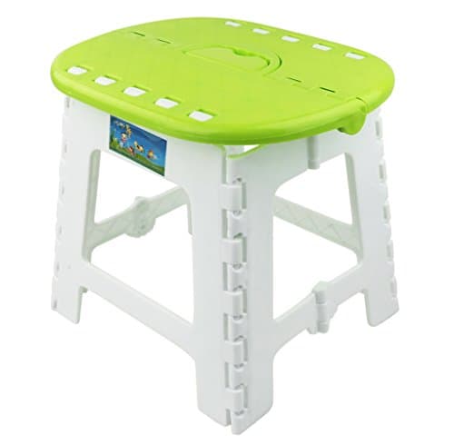 HOMMP 10.6-inch Plastic Folding Step Stool, Green, F