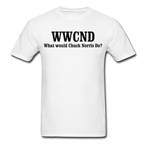 ATTO casual Men's What Would Chuck Norris Do T-Shirts White XXL