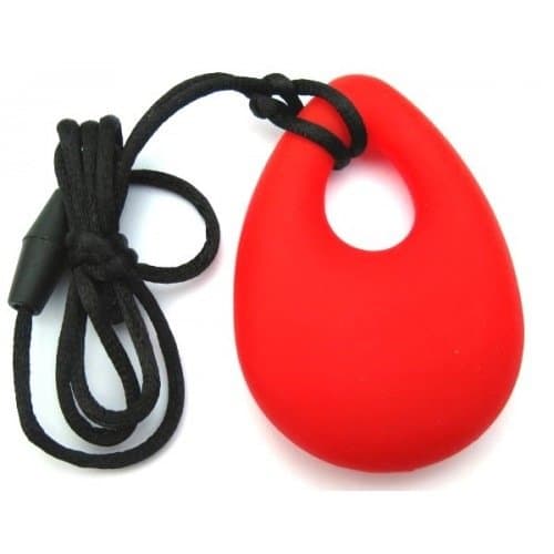 PHEEBSTERS SENSORY TOYS CHEW PENDANT (RED) - ASD AUTISM CHEWY NECKLACE JEWELLERY - SENSORY / AUTISM