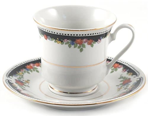 Lynns Bennington White Porcelain Espresso Cup and Saucer Set 12 Piece