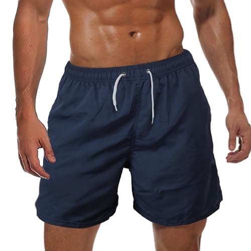 Men's Swim Trunks Quick Dry Swim Shorts,Mesh Layer Beach Swimming Board Shorts Casual Sports Lightweight Swimsuit with Mesh Pockets 5inch