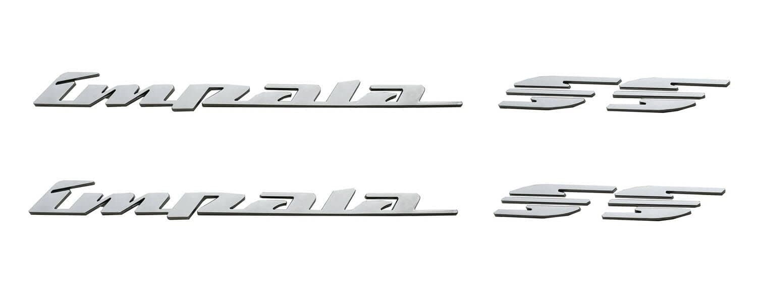 2Pcs 94-96 Impala Ss Rear Quarter Panel Emblems 3D Letter Badge Car Decal Nameplate Replacement for SS (Chrome)