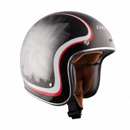 LS2 Helmets OF583 Bobber Open Face Helmet (Glow Black, Large)