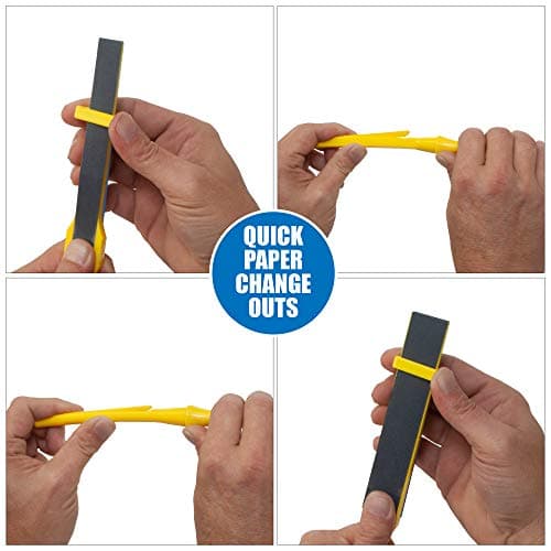 4 Detail Sanding Files with 16 Pre-Cut Abrasive Strips and Storage Case. Ideal for Sanding Tight, Small Areas on Wood, Metal, Plastics, Automotive Body and Models