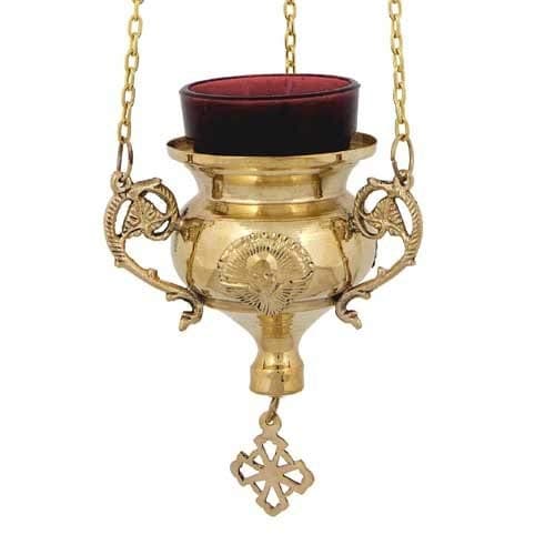 Hanging Brass Christian Orthodox Vigil Lamp (237 B)