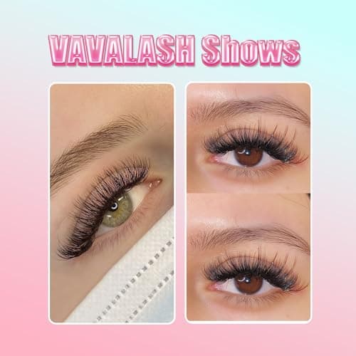 VAVALASH Premade Fans Eyelash Extensions 320 Fans 10D 14D 16D 20D 0.03 0.05 0.07 Thickness C/D Curl Middle Stem Premade Fans Russian Volume Lash Extensions (320 Fans-10D-0.03-D-8-15mm)