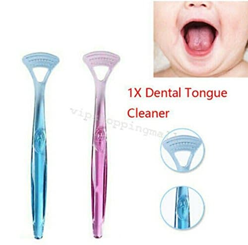 Sira 2PCS Tongue Scraper Brush Longue Cleaner Fresh Breath Make Oral Hygiene Health Cleaning Toothbrush Handle Tool (Sky Blue)