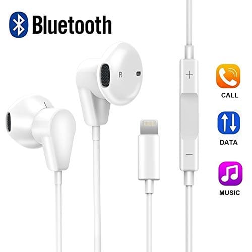 XS Earbuds with Microphone and Volume Control, Bluetooth Headphones Noise Canceling, XS Max Earphones with Mic Compatible with iPhone 7/7 Plus/iPhone 8/8 Plus/iPhone X/XR/XS Max