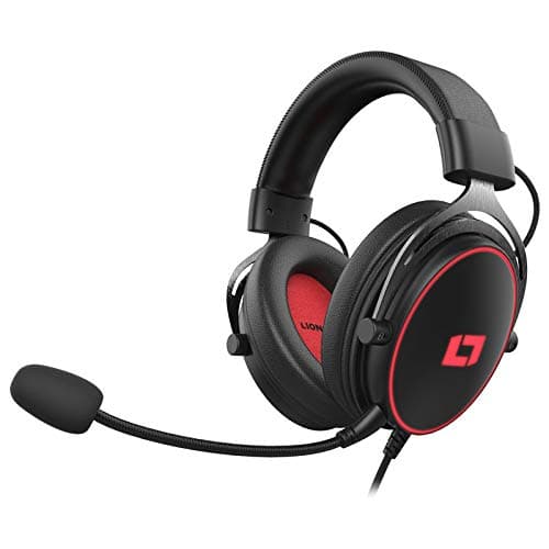 Lioncast LX55 USB Gaming Headset with RGB Lighting for PC, Playstation/PS4, Xbox One, Mac, Laptop, Smartphone (Stereo and 7.1 Virtual Surround Sound, Closed Over-Ear Headphones)