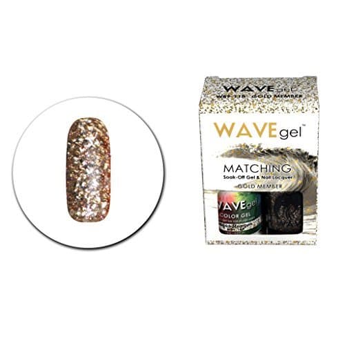 WAVEGEL Soak-0ff Gel & Nail Lacquer Matching Duo Set - Gold Member - W89118-89118 I 0.5 Oz