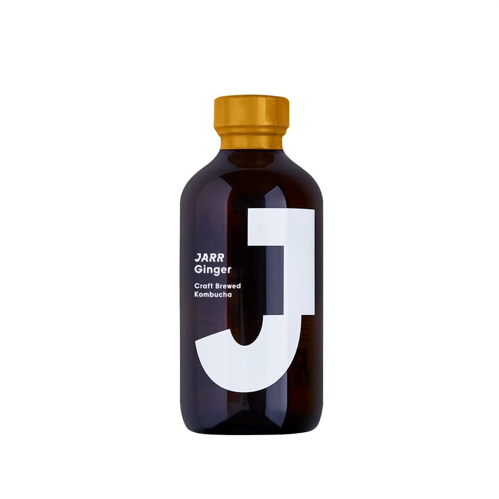 JARR Kombucha Ginger Natural Health Drink - 240ml Bottle (12 Pack)
