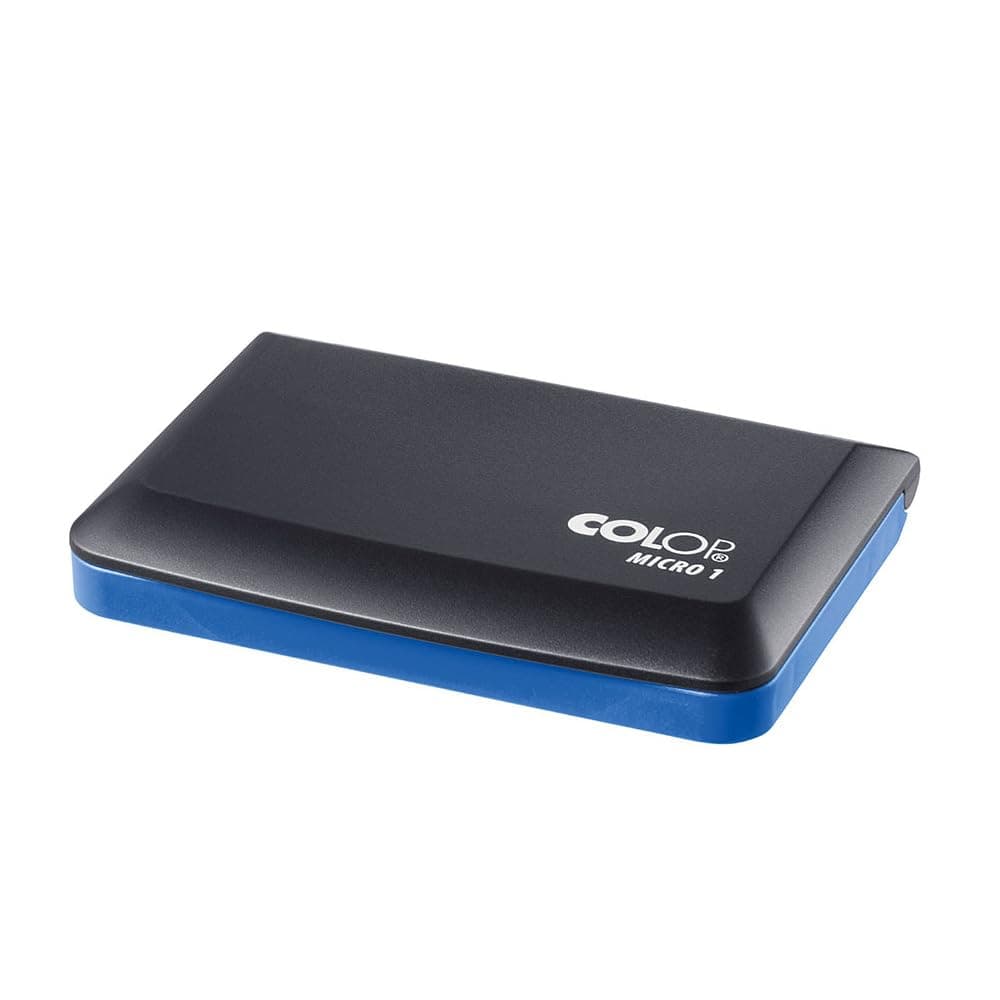 COLOP Micro Felt Pad with 801 Non-Toxic, Water Based Premium Ink (Blue, Micro I Felt 1-15/16 x 3-1/2")