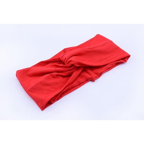 Women Turban Twist Headband Head Wrap Twisted Knotted Knot Soft Hair Band WHS484 (2-Red)