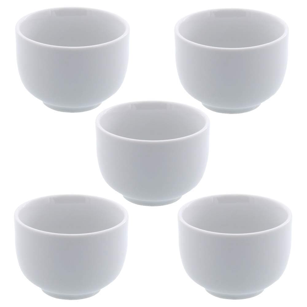 Tableware East Simple Japanese Teacup 6 oz White for Green Tea -Set of 5- Made in Japan