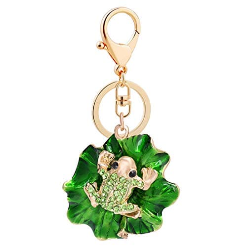 Jzcky Shzrp Cute Frog Crystal Rhinestone Keychain Key Chain Sparkling Key Ring Charm Purse Pendant Handbag Bag Decoration Holiday Gift