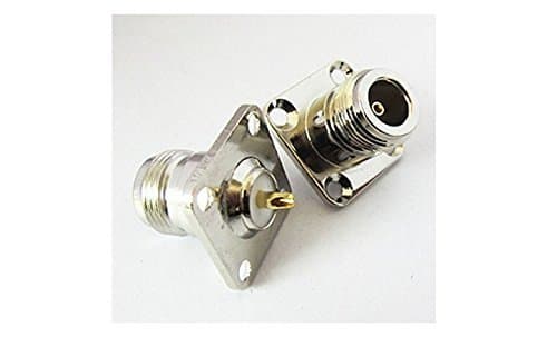 Saide 2Pack Chassis N Female Jack 4 Hole Panel Mount PCB Solder RF Connector