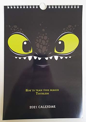 Toothless of How to Train Your Dragon Wall Calendar New 2021 A4