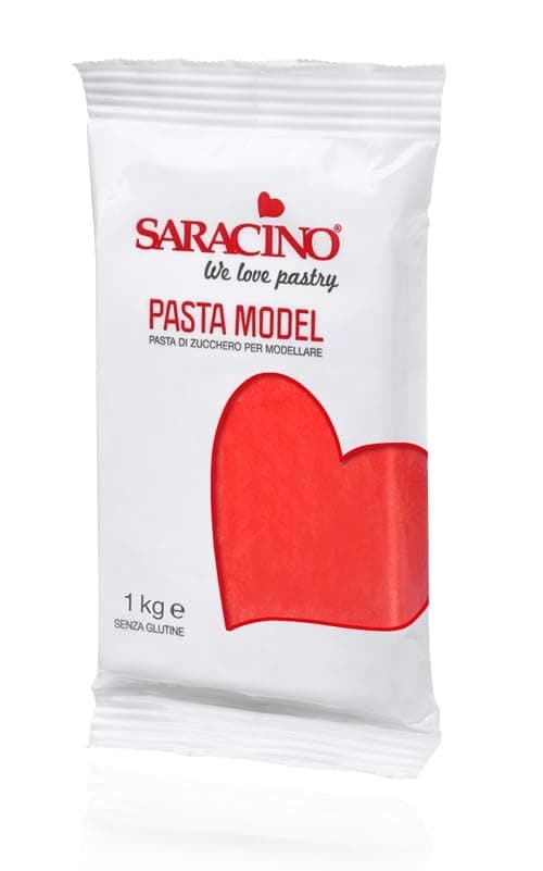 Saracino Sugar Paste Model Red Modelling Paste 1 kg Gluten Free Made in Italy