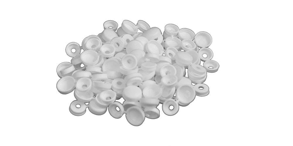 Weatherables Screw Covers – White Screw Cap Pack for Hiding Screw Head (Pack of 50)