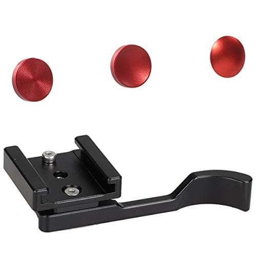 WEPOTO Hot Shoe Thumb Up Rest Hand Grip,Thumbs Up Grip,for Olympus Fujifilm X-Pro12/X-A235/X-E12S3/X100SFT/X-M1/PEN-E/F,(WR-B1+Button)