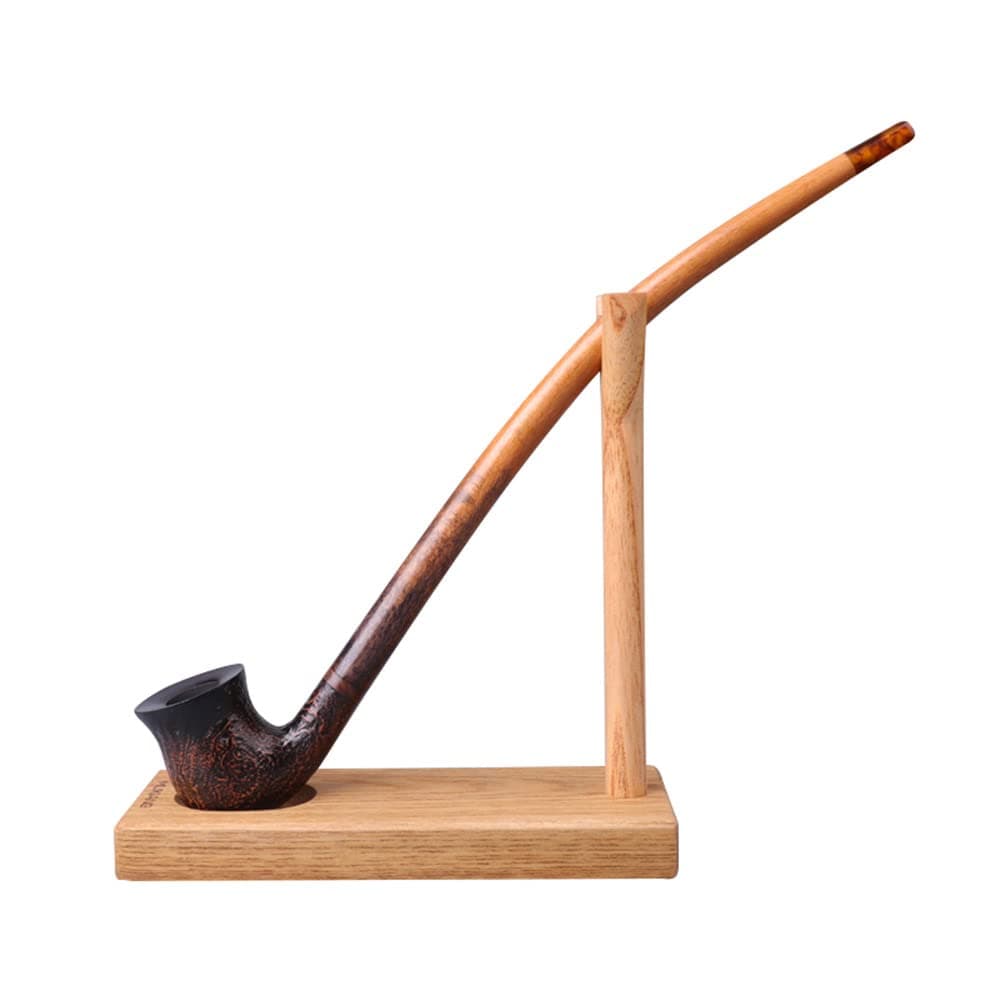MUXIANG Wooden Pipe Stand Rack Holder for 1 Churchwarden Pipe-Handmade from Solid Wood- Special for Long Pipe FA0100
