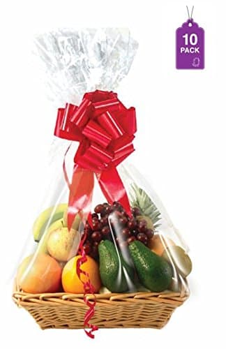 Purple Q Crafts Cellophane Gift Bags For Gift Baskets 24"x30" (10)