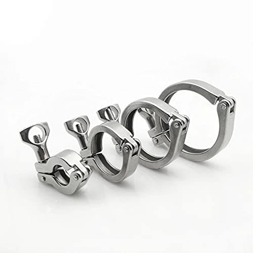 Beduan 1.5" Sanitary Tri Clamp 304 Stainless Steel Single Pin Heavy Duty Tri Clamp Clover with Wing Nut for Ferrule TC 1.5" (5 Pack, 1.5 Inch)