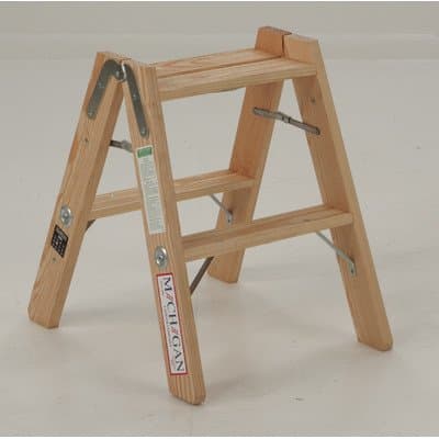Michigan Ladder 1370-02 300 Pound Duty Rating Type 1A Tradesman Wood Double Front Stepladder, 2-Foot