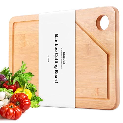 Extra Large Bamboo Cutting Board, 18x12 Chopping Block and with Juice Drip Groove, Cutting Boards for Kitchen, Heavy Duty Chopping Board and Carving Board