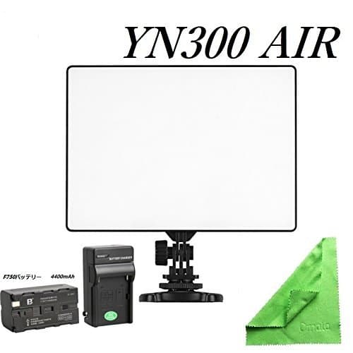YONGNUO YN300 Air LED Camera Video Light with Adjustable Color Temperature 3200K-5500K for Canon Nikon Pentax Olympas Samsung DSLR Camera + NP-F750 Battery + Battery Charger