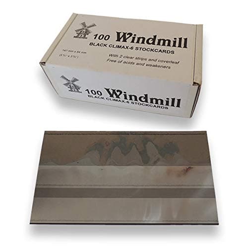 Stockcards for Stamp Collecting - Pack of 100. Safe Albums Windmill Climax 6