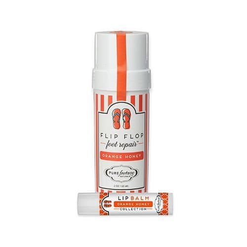 Flip Lip Combo Foot Repair Lip Balm PURE Factory Orange Honey 2oz Moisturizer