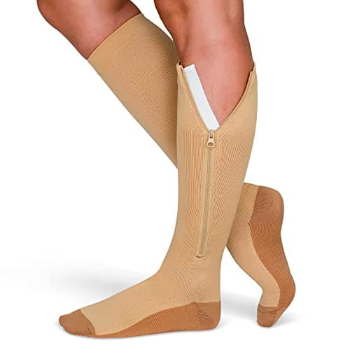 TheraMagic® Zipper Compression Socks for Men & Women, 20-30mmHg Closed Toe Graduated Zippered Compression Stocking