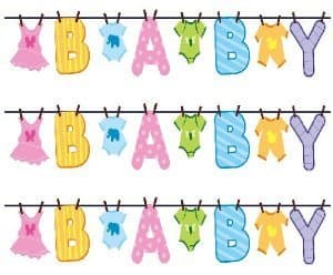 Baby Shower Clothesline Edible Cake Border Decoration - d672