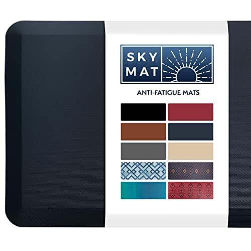 Sky Solutions Anti Fatigue Mat - 3/4" Cushioned Kitchen Rug and Standing Desk Mat & Garage - Non Slip, Waterproof and Stain Resistant (24" x 70", Dark Blue)