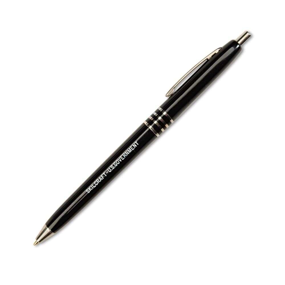U.S. Government Retractable Ball Point Pen, Fine Point, Black Ink, Box of 12 (7520-00-935-7135)