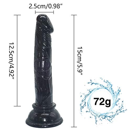 Lovetoi 5.9 in Small Size Stráp on Toy with Suction Base Beginner Trainer Set Flexiable Removeable (Color : Black)