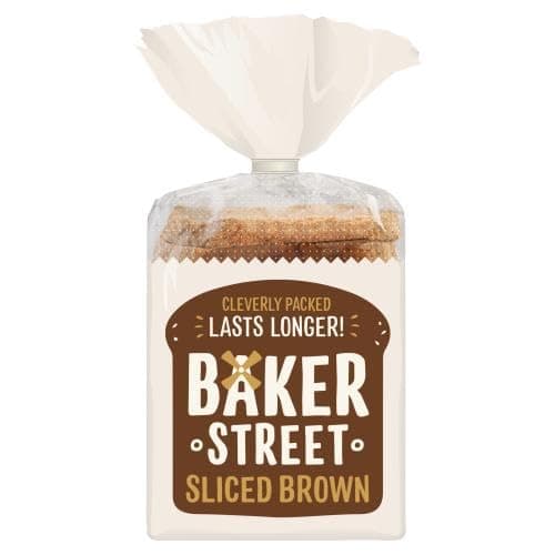 Baker Street Sliced Brown Bread 600g (Pack of 2) | Wholesome and Delicious Wholemeal Bread | Healthy and Nutritious | Long Life Freshness
