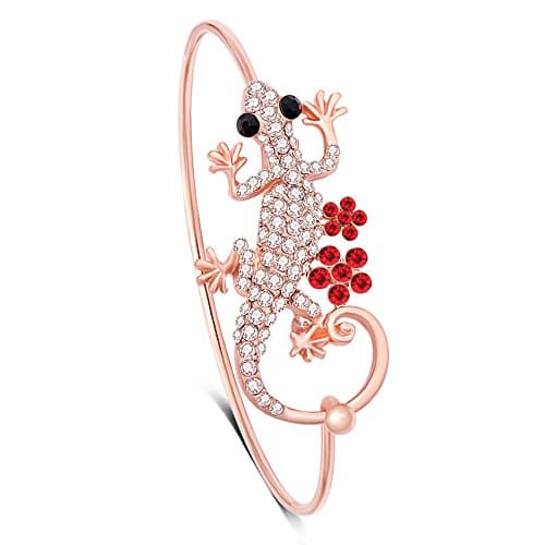 GUANDU Gecko Lizard Openable Bangle Bracelet for Women Girls Gifts