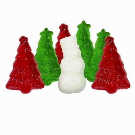 Albanese Christmas Gummy Snowman & Trees Candy Mix - Without Snow, 1 Lb - Approx 54 Pcs.