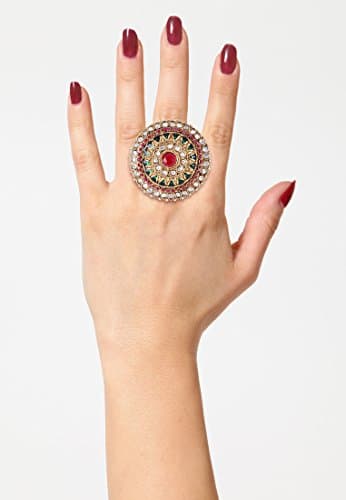 Shining Diva Multicolor Gold Plated Ring for Women (6683r)