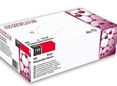 100 x Clear Vinyl Gloves Large - Powdered - SKU: GD47-L