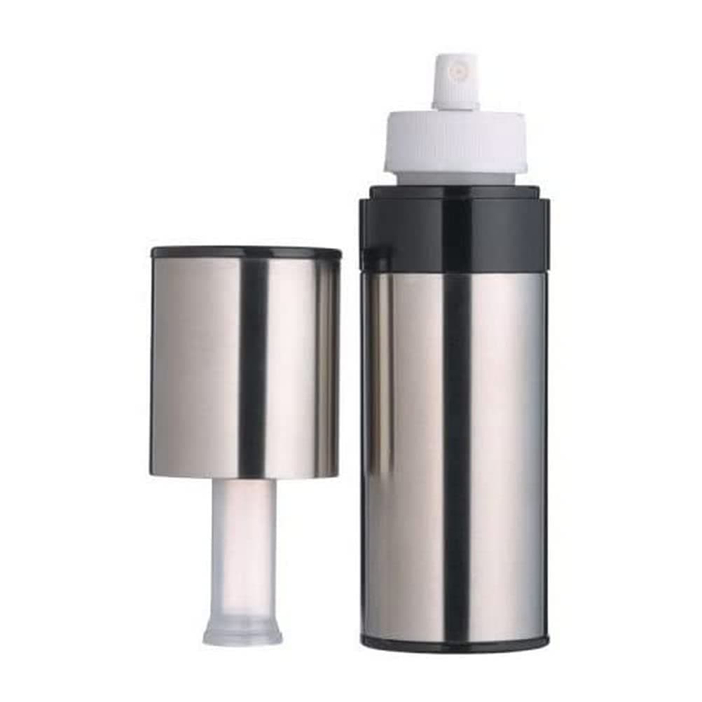 MasterClass Stainless Steel Oil Mister Spray Bottle, 150 ml (5.5 fl oz), Silver/White