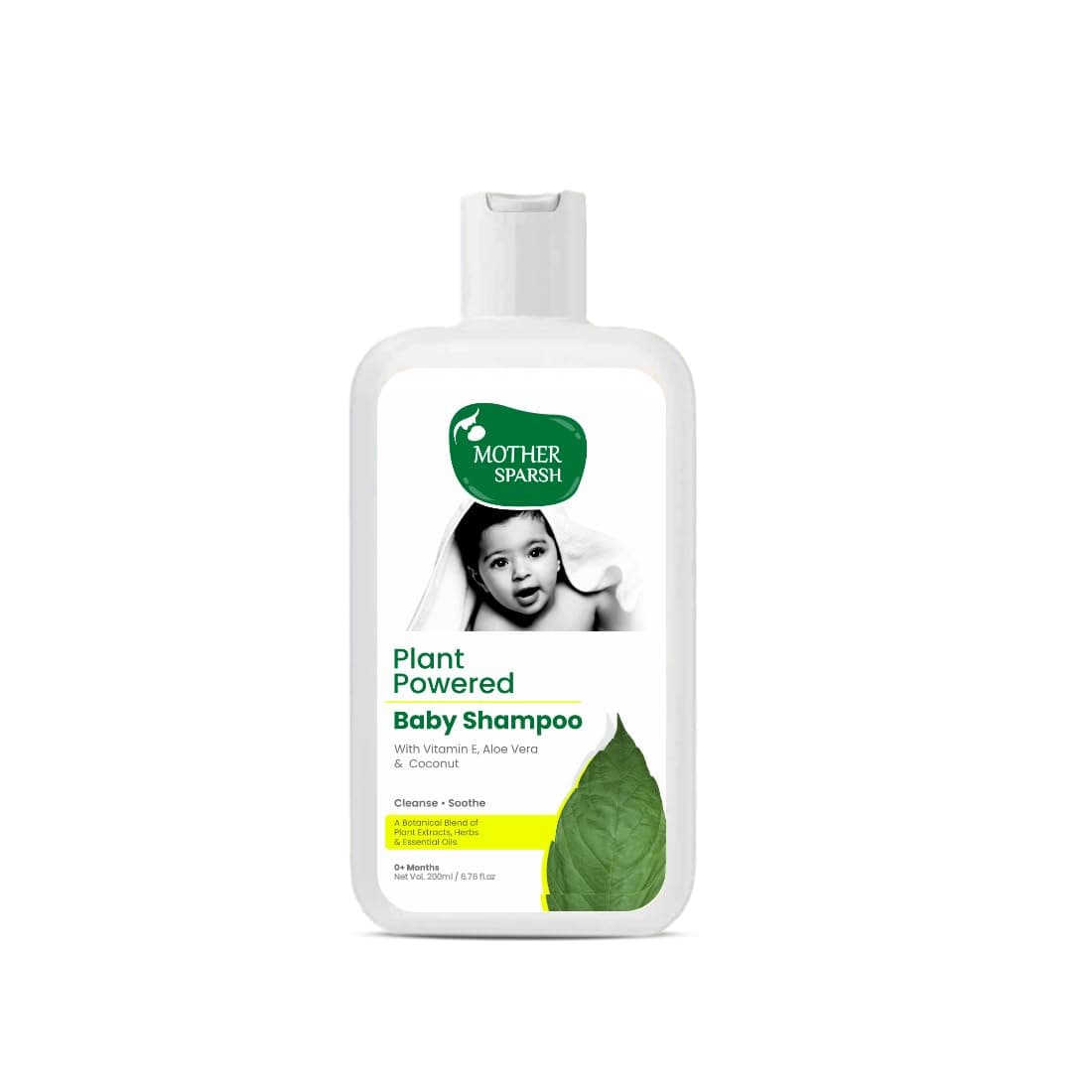 Mother Sparsh Plant Powered Natural Baby Shampoo With Vanilla Oil, Vitamin E & Coconut Oil | Nourishes Baby's Scalp & Hair - 200ml