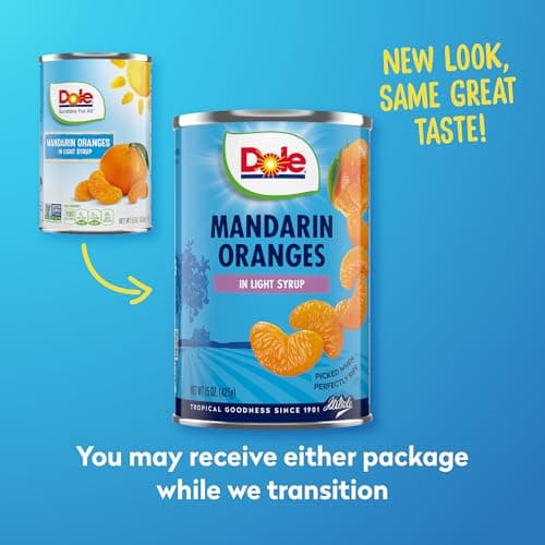 Dole Mandarin Oranges in Light Syrup, 15 Ounce Cans (Pack of 12)