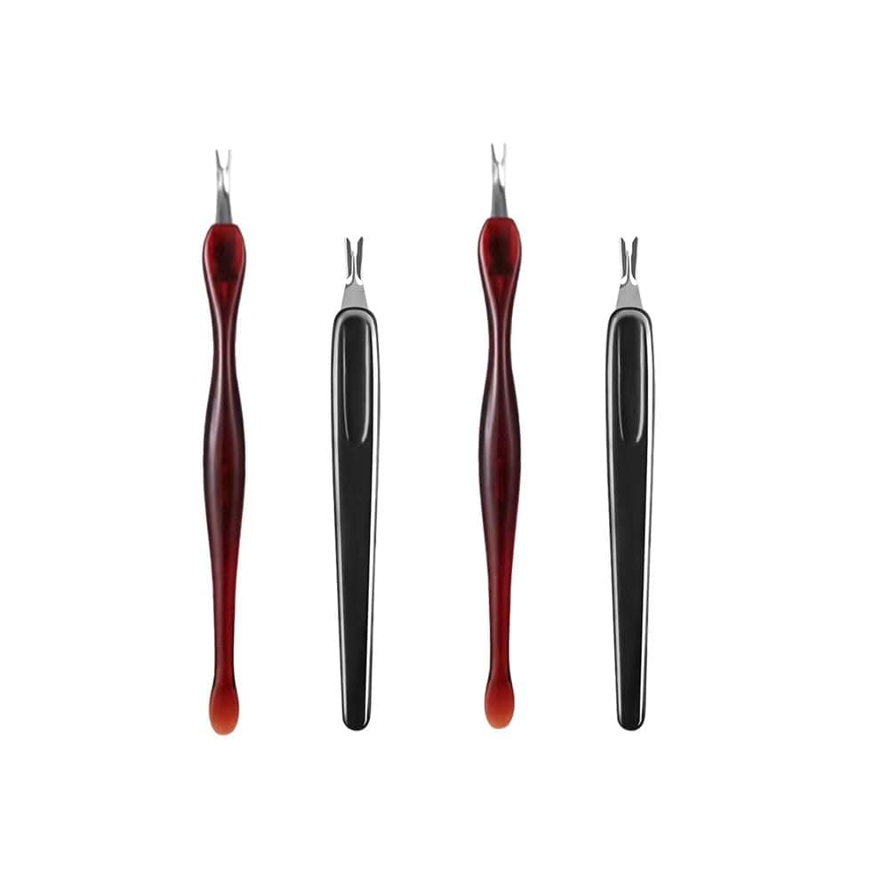 Cuticle Remover, 4 Pcs Cuticle Trimmer, Cuticle Pusher, V Shaped Cuticle Pusher, Manicure Dead Skin Removal Tool, for Finger and Toenail Care