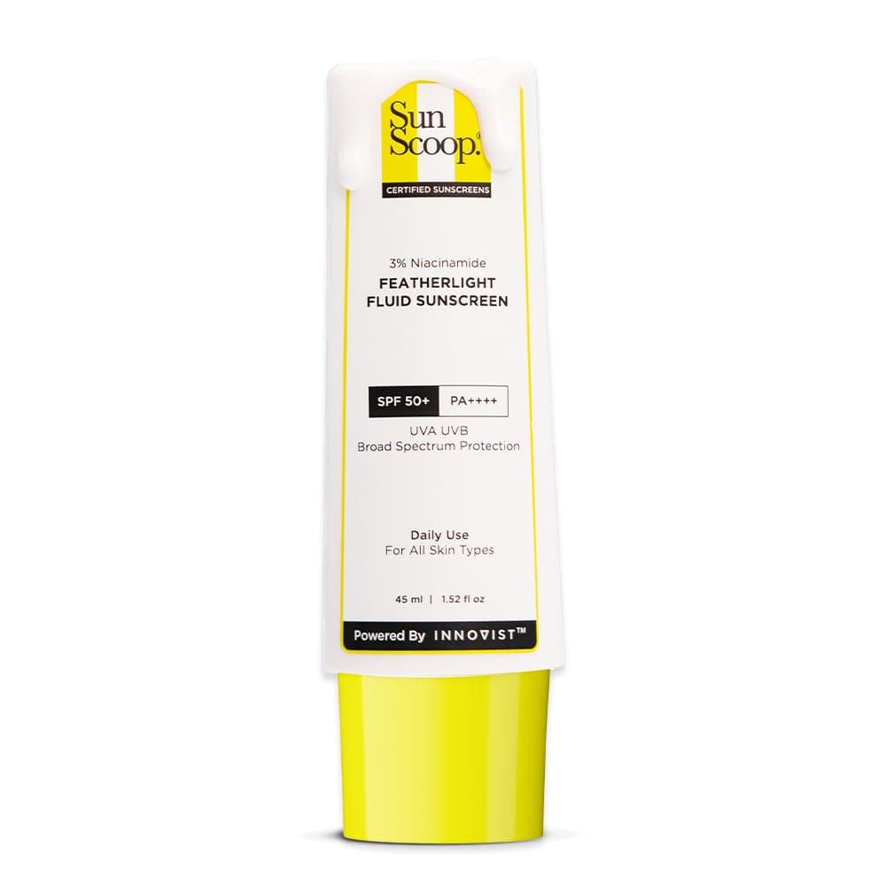 3% Niacinamide Fluid Sunscreen SPF 50+ PA++++ Broad Spectrum | In-Vivo Tested | Lightweight & Non greasy | Prevents Tanning | No White Cast | Non-Comedogenic | For All Skin Types (45ml)