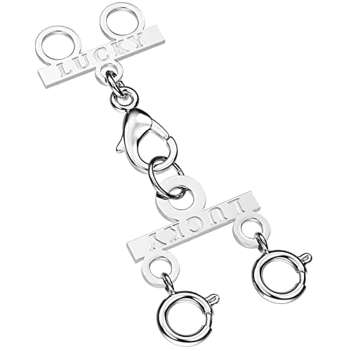 Qulltk Multi Necklace Layering Clasps, Gold and Silver Necklace Connectors for Multiple Necklaces Seperator Clasp for Layered Look